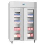 Vitrine réfrigérée négative 2 portes vitrées Polar Série U – 1400 L – Inox – Classe 5