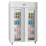 Vitrine réfrigérée négative 2 portes vitrées Polar Série U – 1400 L – Inox – Classe 5
