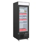Vitrine réfrigérée négative à caisson lumineux Polar Série G – 412 L – Noire – 680 mm