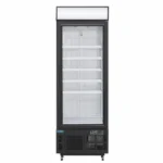Vitrine réfrigérée négative à caisson lumineux Polar Série G – 412 L – Noire – 680 mm