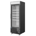 Vitrine réfrigérée négative à caisson lumineux Polar Série G – 412 L – Noire – 680 mm