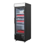 Vitrine réfrigérée négative à caisson lumineux Polar Série G – 412 L – Noire – 680 mm