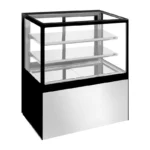 Vitrine pâtissière réfrigérée Polar Série U – 285 L – 4 faces vitrées – 900 mm – Inox