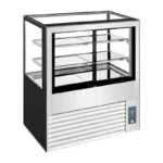Vitrine pâtissière réfrigérée Polar Série U – 285 L – 4 faces vitrées – 900 mm – Inox