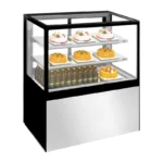 Vitrine pâtissière réfrigérée Polar Série U – 285 L – 4 faces vitrées – 900 mm – Inox