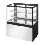 Vitrine pâtissière réfrigérée Polar Série U – 285 L – 4 faces vitrées – 900 mm – Inox