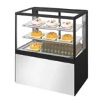 Vitrine pâtissière réfrigérée Polar Série U – 285 L – 4 faces vitrées – 900 mm – Inox