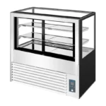 Vitrine pâtissière réfrigérée Polar Série U – 385 L – 4 faces vitrées – 1200 mm – Inox