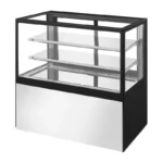 Vitrine pâtissière réfrigérée Polar Série U – 385 L – 4 faces vitrées – 1200 mm – Inox