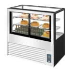 Vitrine pâtissière réfrigérée Polar Série U – 385 L – 4 faces vitrées – 1200 mm – Inox