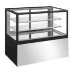Vitrine pâtissière réfrigérée Polar Série U – 485 L – 4 faces vitrées – 1500 mm – Inox