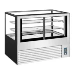Vitrine pâtissière réfrigérée Polar Série U – 485 L – 4 faces vitrées – 1500 mm – Inox