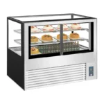 Vitrine pâtissière réfrigérée Polar Série U – 485 L – 4 faces vitrées – 1500 mm – Inox