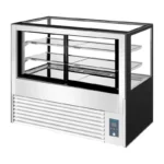 Vitrine pâtissière réfrigérée Polar Série U – 485 L – 4 faces vitrées – 1500 mm – Inox