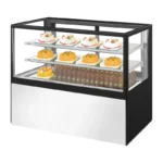 Vitrine pâtissière réfrigérée Polar Série U – 485 L – 4 faces vitrées – 1500 mm – Inox