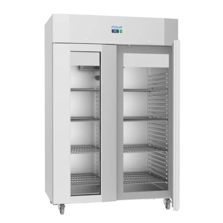 Vitrine réfrigérée positive 2 portes vitrées Polar Série U – 1400 L – Inox – Classe B
