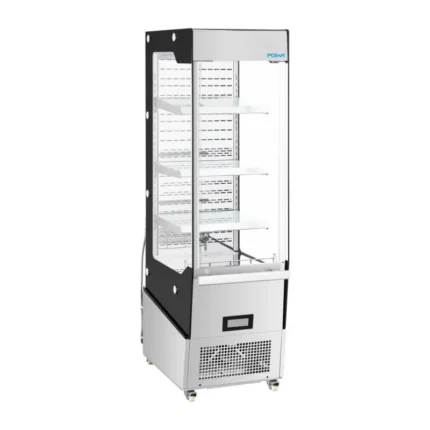 Vitrine réfrigérée positive libre-service slimline Polar Série G – 220 L – 512 mm – Inox et verre