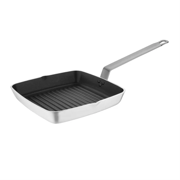 dl942_skilletpan1 Poêle antiadhésive carrée fond rainuré Vogue 240mm