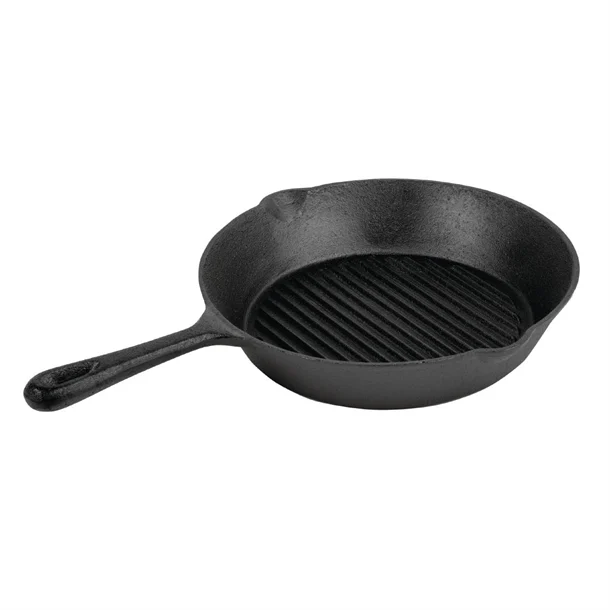 m652_ribbedskilletpan1 Poêle grille en fonte 267mm avec rainures Vogue
