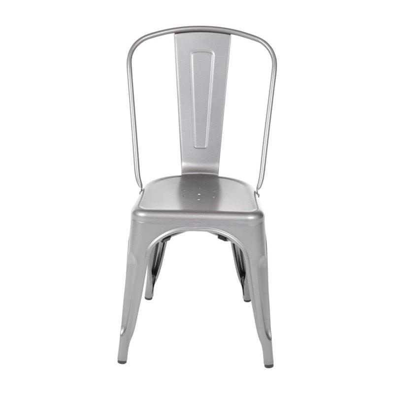 Chaises bistro en acier gris métallisé Bolero (lot de 4) – Image 1