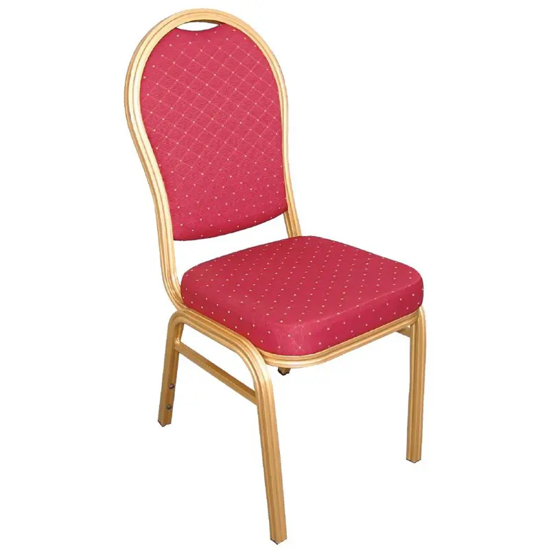 Chaises de banquet en aluminium dossier arrondi Bolero rouges (Lot de 4) – Image 1