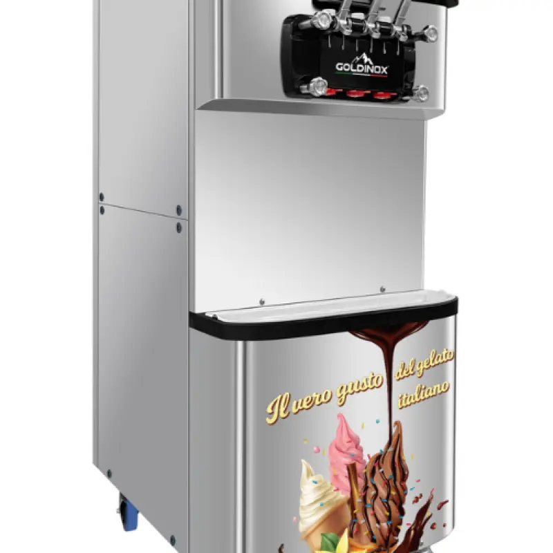 Machine à glace italienne sur roulettes GOLDINOX MCL910 2x6L